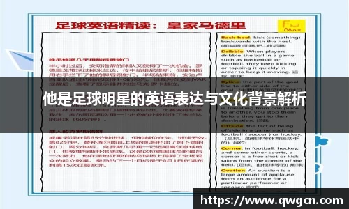 他是足球明星的英语表达与文化背景解析